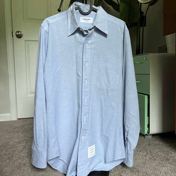 Thom Browne Blue Oxford Dress Shirt Classic Design size 2 - Picture 1 of 11